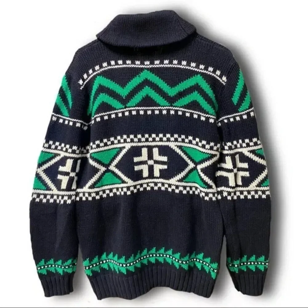 Polo Ralph Lauren Unisex Multi Geometric Shawl Collar Apres Ski Sweater - Picture 11 of 16